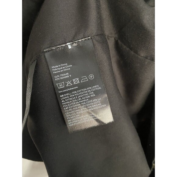 NWT H&M Linen-blend Cotton Off-the-shoulder Midi Dress Black/Floral XXL COttage - Picture 10 of 12